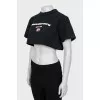 Cropped T-shirt with brand logo