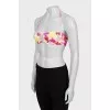 Swimsuit with a bright print and tag