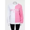 Two-tone sweatshirt with brand logo