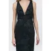 Deep V-neck maxi dress