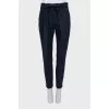 Striped wool and cashmere trousers