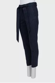 Striped wool and cashmere trousers