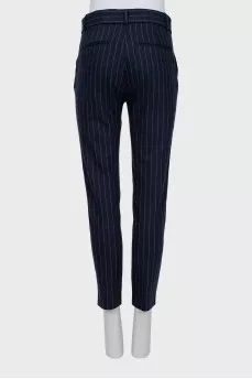 Striped wool and cashmere trousers