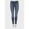 Blue skinny fit jeans with elastic
