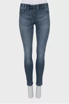 Сині джинси skinny fit на резинці