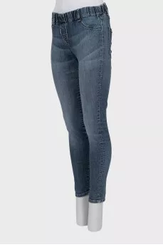 Сині джинси skinny fit на резинці