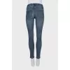 Blue skinny fit jeans with elastic