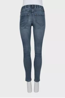 Сині джинси skinny fit на резинці
