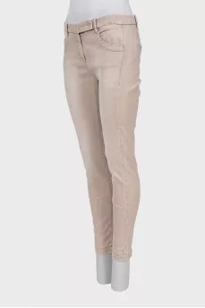 Beige low rise jeans