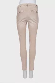 Beige low rise jeans