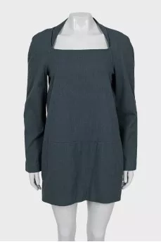 Green wool dress