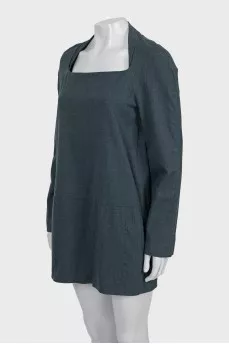 Green wool dress
