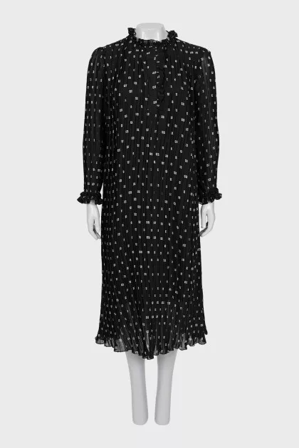 Straight dress with a small print