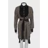 Fitted dress with striped print
