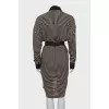 Fitted dress with striped print