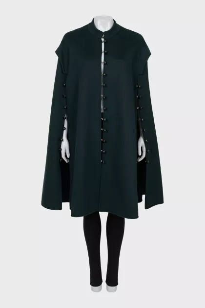 Green wool cape