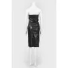 Leather black dress