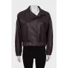 Dark red leather jacket