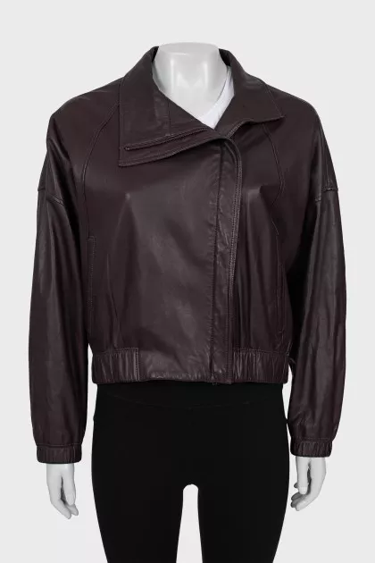 Dark red leather jacket