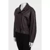 Dark red leather jacket