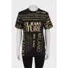 Black T-shirt with gold print