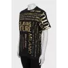 Black T-shirt with gold print