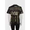 Black T-shirt with gold print
