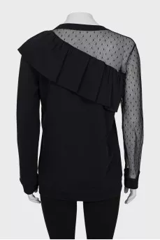 Джемпер із прозорим рукавом