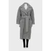 Fitted wool fur coat