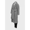Fitted wool fur coat