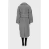 Fitted wool fur coat