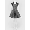 Gray dress with leather inserts