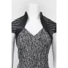 Gray dress with leather inserts