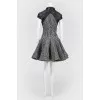 Gray dress with leather inserts