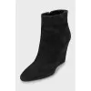 Suede ankle boots with wedge heels