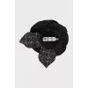 Checkered print brooch