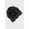 Camellia brooch with brand logo
