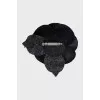 Camellia brooch with brand logo