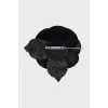 Camellia brooch with brand logo