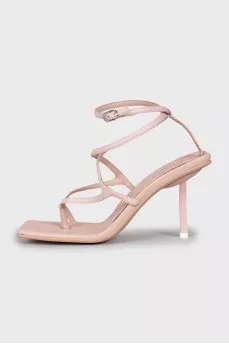 Pink leather sandals