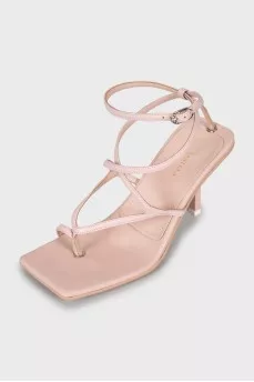 Pink leather sandals