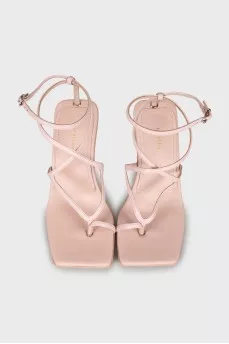 Pink leather sandals