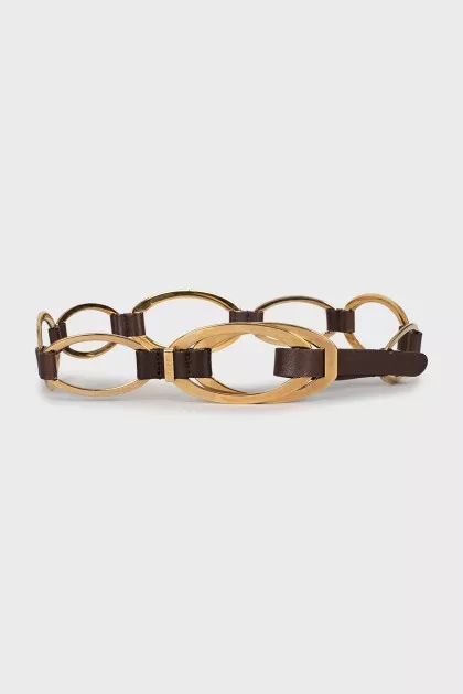 Vintage metal and leather belt