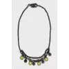 Necklace and bracelet set with enamel