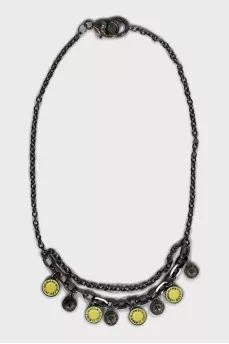 Necklace and bracelet set with enamel