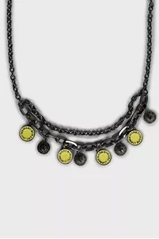 Necklace and bracelet set with enamel