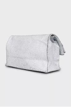 Textured leather clutch