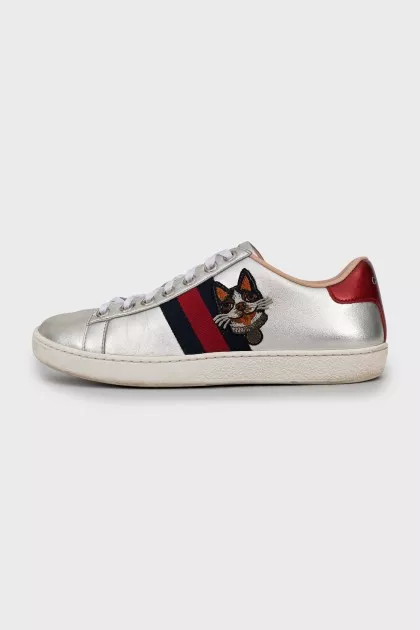 Ace sneakers decorated with patches