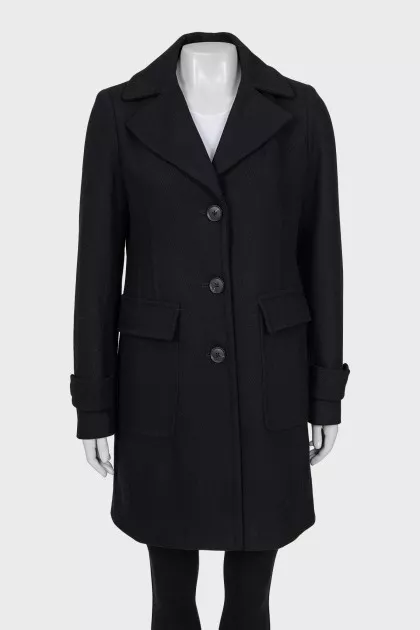 Black button down coat