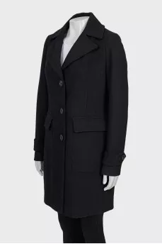 Black button down coat